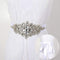 DUOBAO Crystal Rhinestone Applique Silver Wedding Sash Bridal Belts Pearl Appliques Handmade Rhinestones Belt With two 300cm Ribbons for Prom Brid...