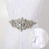 DUOBAO Crystal Rhinestone Applique Silver Wedding Sash Bridal Belts Pearl Appliques Handmade Rhinestones Belt With two 300cm Ribbons for Prom Brid...