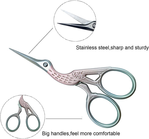 Weabetfu 3.6-inch Sewing Scissors Small Embroidery Crafting Scissors with Leather Scissors Cover Cross Stitch Knitting Scissors Sharp Craft Scisso...