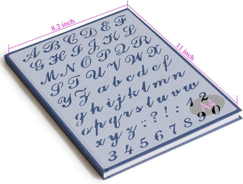 Pack of 8 Plastic Alphabet Letter Number Drawing Painting Stencils Sets for Scrapbook/DIY Painting Craft Projects?Letter Height is About 1 inch...