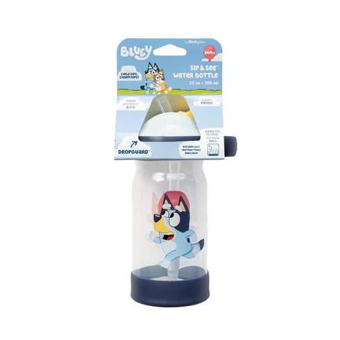 The First Years Bluey Sip & See Toddler Water Bottle - includes Floating Charm - Toddler Cups with Straw - 12 Oz - Ages 24 Months and Up...