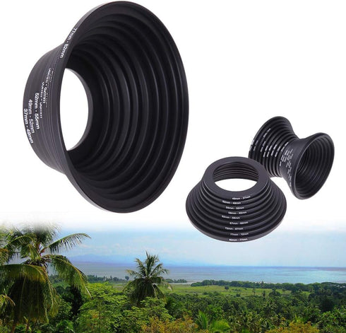 18Pcs Filter Ring Adapter Set, 37-82mm Metal Step Up/Down Rings Lens Adapter Filter Set Compatible with Digital SLR Camera...