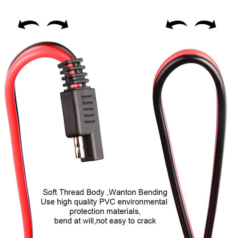 12 14 Gauge 2 Pin Quick Disconnect Audiopipe Polarized Wire Harness, Heavy Duty SAE Connector Bullet Lead Cable, SAE Power Automotive Extension Ca...