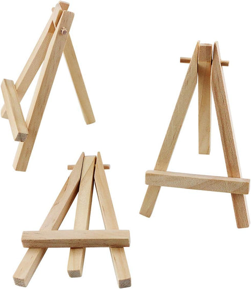 30 Pack 5" Mini Wood Display Easel,Natural Wood Display Stand for Displaying Small Canvases,Business Cards,Photos,DIY Crafts,Home Decorations (2.7...