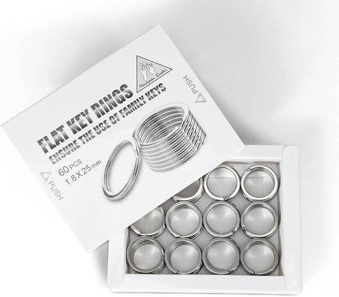 Flat Key Rings 1inch/25mm Metal Split Keyring for Keychain and Crafts Dog tag Rings for Collar (60PCS/Box)…...