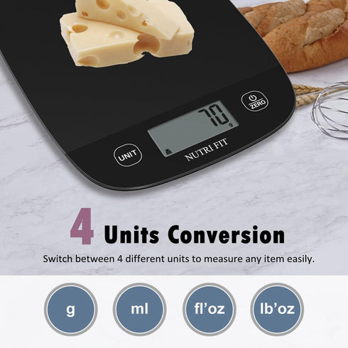 NUTRI FIT Digital Food Scale Kitchen 0.1oz Ultra Slim, Coffee Scale, Weighing for Ounces and Grams Accurate for Weight Loss, Baking, Dieting, Keto...