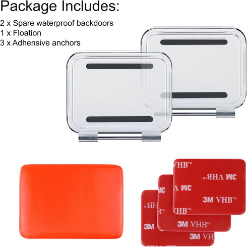 SOONSUN 2-Pack Waterproof Floaty Backdoor Compatible with GoPro Hero 5 6 7 Black Official Super Suit Waterproof Housing Case...