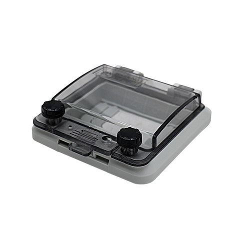 MAKERELE Grey,Outdoor Electrical Outlet Cover,Waterproof Dustproof Enclosure,with Hinged Cover and Transparent Mounting Plate,rated for Wet Locati...