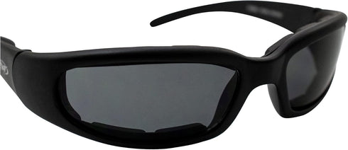 Global Vision Chicago Padded Motorcycle Riding Sunglasses 2 Pack Black Frames Clear & Smoke Lenses...