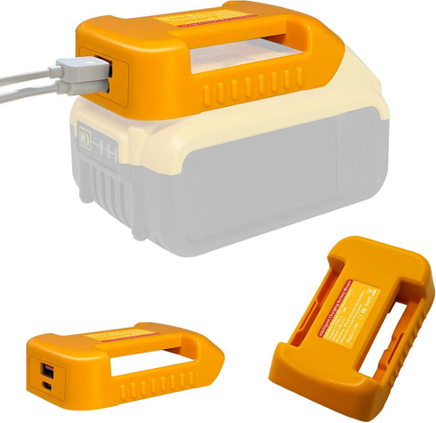 2Pcs for Dewalt Battery USB Charger Adapter, Battery Holder for Dewalt 20V DCB200 DCB201, with Type-C and USB Fast Charging Adapter...