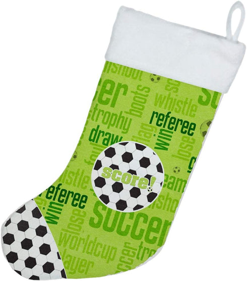 Caroline's Treasures SB3154-CS Soccer Score Christmas Stocking Fireplace Hanging Stockings Christmas Season Party Decor Family Holiday Decorations...