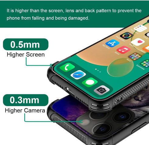 CARLOCA Case Compatible with iPhone 15 Pro Case,Lion Gaze Cases for iPhone 15 Pro Men Boys,Anti-Scratch Soft TPU Pattern Design Case for iPhone 15...