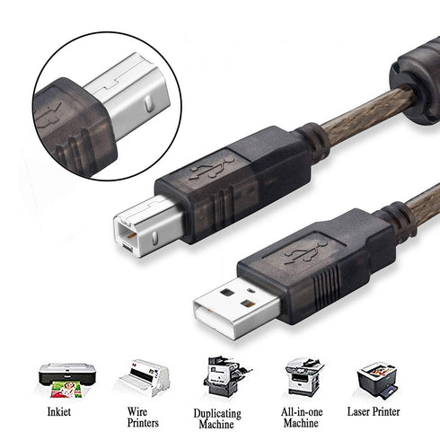 Tan QY Active USB 2.0 Printer Cable 50Ft - A-Male to B-Male High Speed Printer/Scanner/Repeater Cable for HP, Canon, Lexmark, Dell, Samsung etc (5...