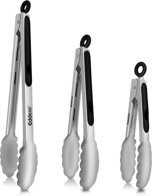 Tongs For Cooking - Heat Resistant 600 Degrees Stainless Steel Kitchen Tong,Heavy Duty Metal Locking Tongs - Perfect for Food,Salad and BBQ set of...