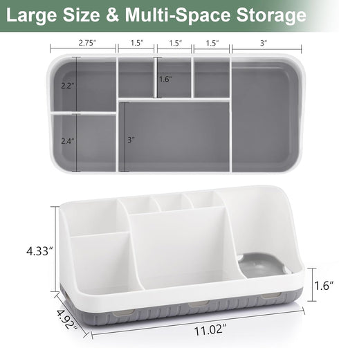 Toothbrush Holders for Bathrooms Countertop Organizer - Kids Electric Toothbrush and Toothpaste holder Detachable 7 Slots Tooth Brush Organization...