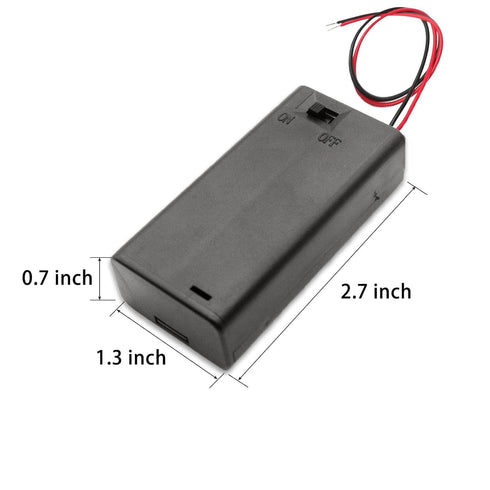 2AA Battery Holder, 6 Pcs 2 x 1.5V AA Battery Case with Switch, 2X 1.5V AA Battery Caddy Wire Leads for Electronic DIY...
