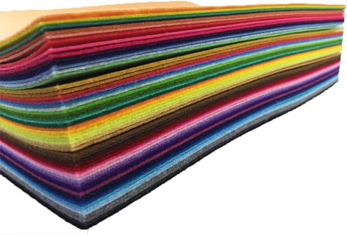 flic-flac 54pcs Felt Fabric Sheet Assorted Color Felt Pack DIY Craft Squares Nonwoven (20cm*20cm)...