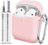 for AirPods Case Cover, Come with Cleaner Kit, Soft Silicone Protective Cover with Buckle for Women Men Compatible with Apple AirPods 2nd 1st Gene...