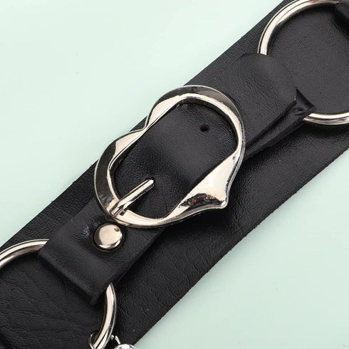 Black Leather Thick Choker with Heart Pendant Necklace for Women Girls Music Festival Costume Punk Jewelry...