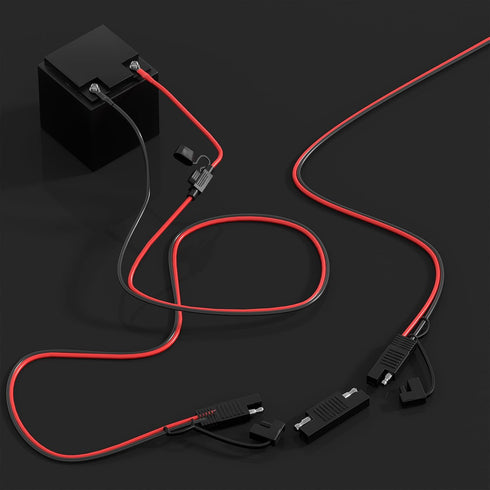 Goupchn SAE Battery Connector, SAE to O Ring Terminal Harness 10AWG 2Pin Quick Disconnect SAE Battery Extension Cable with SAE RP Adapter, 15A/20A...