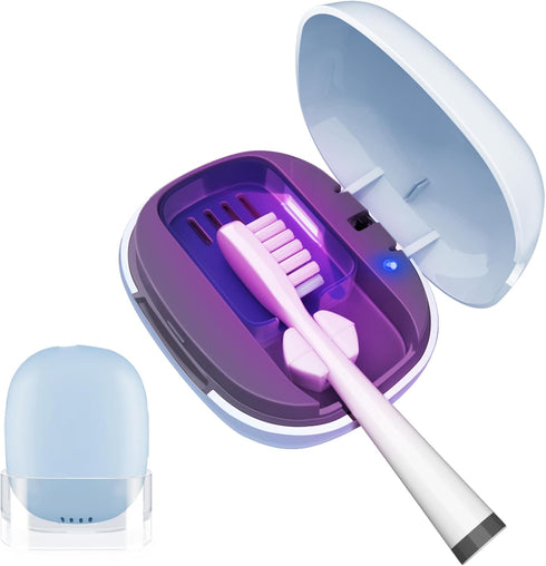 UV Toothbrush Covers Case San itizer and Holder with Light,Toothbrush Covers with Holder, Rechargeable Portable Toothbrush Cleaner Case, Toothbrus...
