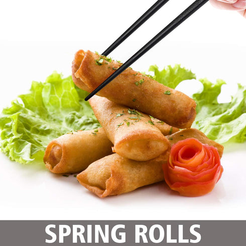 GLAMFIELDS 10-Pairs Fiberglass Chopsticks - sushi Reusable Chop sticks for food, Dishwasher Safe, 9.5 Inches - Black Flower...