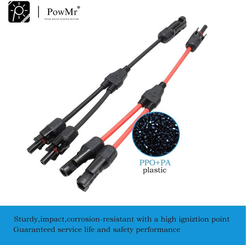 PowMr 2 Pairs/4PCS Y Branch Connectors - Y Connectors, in Pair MMF+FFM for Parallel Connection...