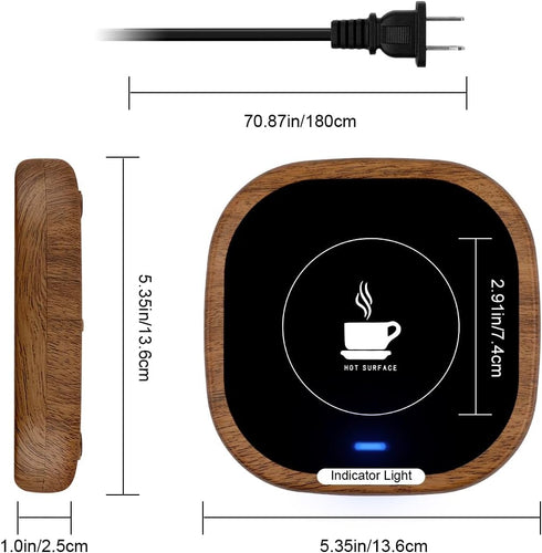 Coffee Mug Warmer, Candle Warmer, Coffee Warmer for Desk Auto Shut Off, Mug Warmer for Coffee, Tea, Beverage, Hot Chocolate, Milk,Wood Grain...
