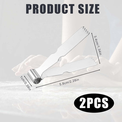 2pcs Maamoul Tweezers, 2.28x1.34x0.39in Pastry Tongs Stainless Steel Baking Crimper Tool Maamul Cookie Maker for Decorating Maamul Cookie Decorati...
