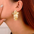 Gold Large Double Flower Earrings for Women Boho Statement Flower Earrings Bohemian Gold Elegant Chic Flower Dangle Earrings Unique Flower Jewelry...