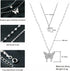 Tatibana Sterling Silver Butterfly Necklace, Vintage Layered Crystal Necklace for Women & Teen Girls, 925 Silver Choker with Double Butterfly Pend...