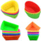 Kaptin 24pcs Silicone Muffin Baking Cups Cupcake Liners,Reusable Non-Stick Cake Molds Sets Multi-color (Square + Rectangle + Triangle + Ellipse)...