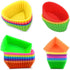 Kaptin 24pcs Silicone Muffin Baking Cups Cupcake Liners,Reusable Non-Stick Cake Molds Sets Multi-color (Square + Rectangle + Triangle + Ellipse)...