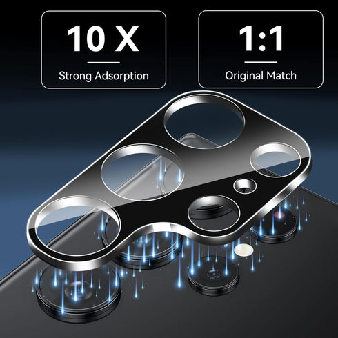 DEERLAMN [3-Packs for Samsung Galaxy S24 Ultra Camera Lens Protector(6.8 Inch),9H Hardness Anti Scratch Easy Installation Tempered Glass - Black.....