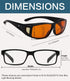 BLUELESS Fitover Glasses for Computer Blue Blocking with Orange Tinted Sleep Glasses, Black...