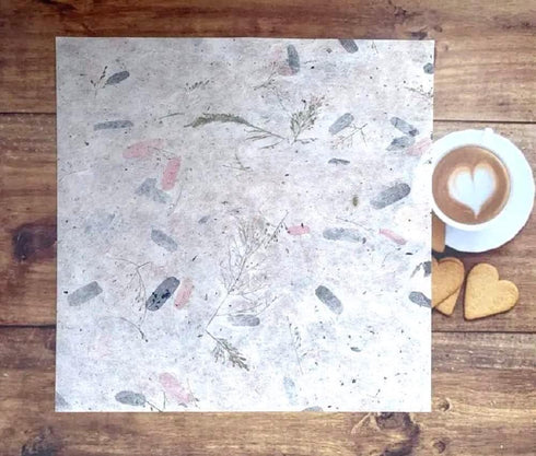 Natural Fiber Leaves Banana Bark Mulberry Paper Sheets 8 x 8 Inches 50 Sheets Square Origami Paper Arts Folding Craft, Square Folding Paper for DI...