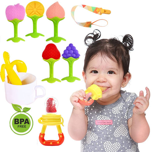 Baby Teething Toys, Freezer BPA Free Silicone Baby Teether Chew Toys, Baby Gifts for Girls Boys- Newborn Infant Toys...