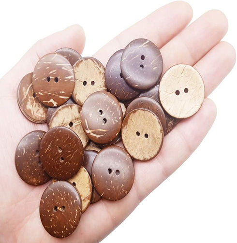 150 pcs 1 inch New Thick Coconut Shell 2 Holes Button Coconut Shell Buttons for Crafts Sewing Decorations...