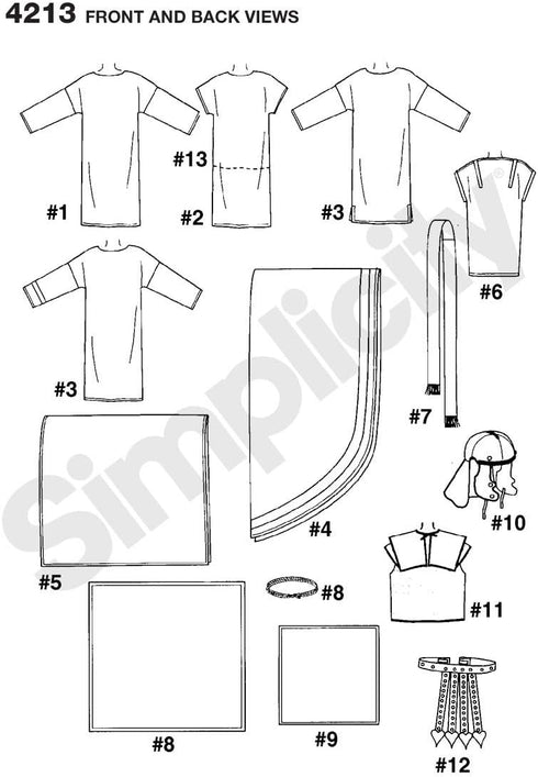 Simplicity 4213 Historical Halloween Costume Sewing Pattern for Men and Women by Andrea Schewe, Sizes A (XS-XL)...