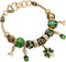 Rosemarie Collections Women's St. Patrick's Day Irish Shamrock Claddagh Glass Bead Charm Bracelet, 7-8" with 1" Extender...