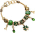 Rosemarie Collections Women's St. Patrick's Day Irish Shamrock Claddagh Glass Bead Charm Bracelet, 7-8" with 1" Extender...