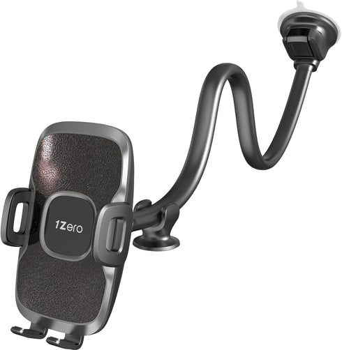 1Zero Solid Car Truck Phone Mount Holder with 14-Inch Gooseneck Long Arm, Windshield Window Mobile Holders w/Industrial-Strength Suction Cup, Anti...