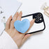 Cute Heart-Shaped Phone Grip - Sky Blue Love Handle Phone Grip, Large 3D Collapsible Crystal Phone Mount Holder Stand, Compatible with Kindle, iPh...