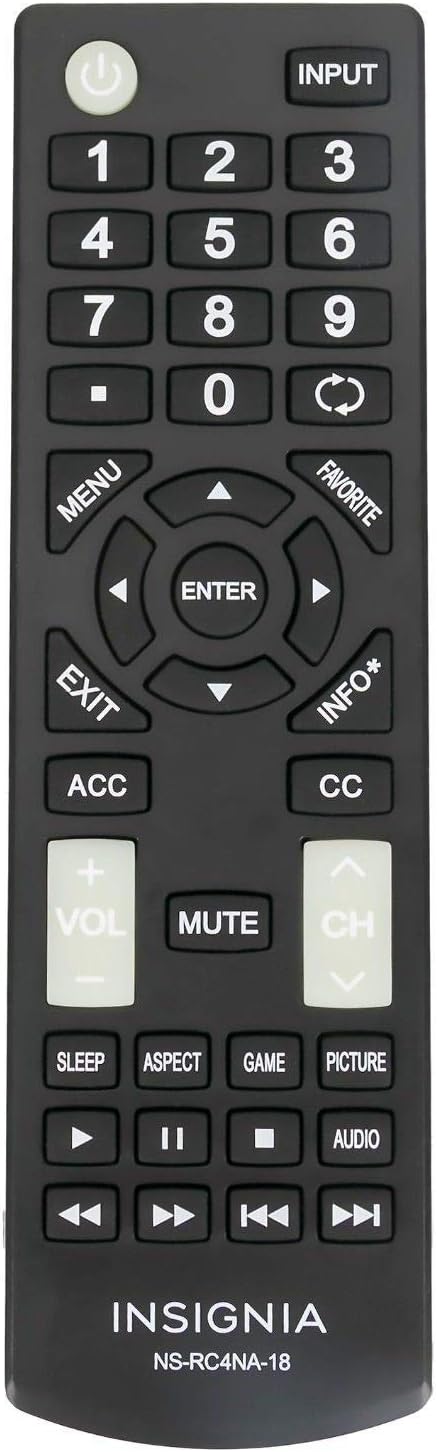 New Remote Control NSRC4NA18 Compatible with NS-RC4NA-18 Remote for Insignia TV Models Ending with A12 A13 A14 A15 A16 A17 A18 A19 A20...