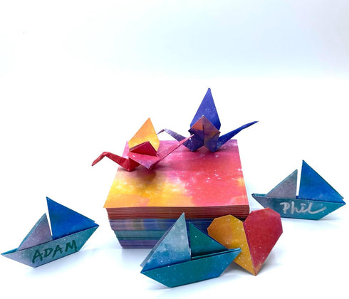 Origami Kit, 400 Sheets Double-Sided Galaxy Pattern Origami Paper with 100 Sheets of Each Galaxy pattern, DIY Crafts for Kids, School Projects, De...