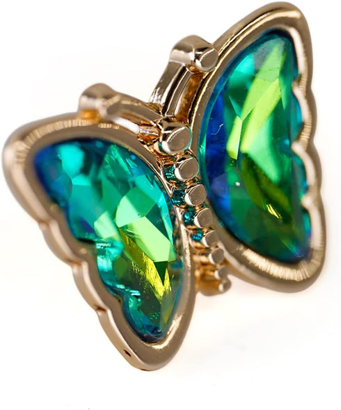 Gradient Green Rhinestone Butterfly Metal Shank Sewing Buttons 20 Pcs - 16mm, 21/32"...