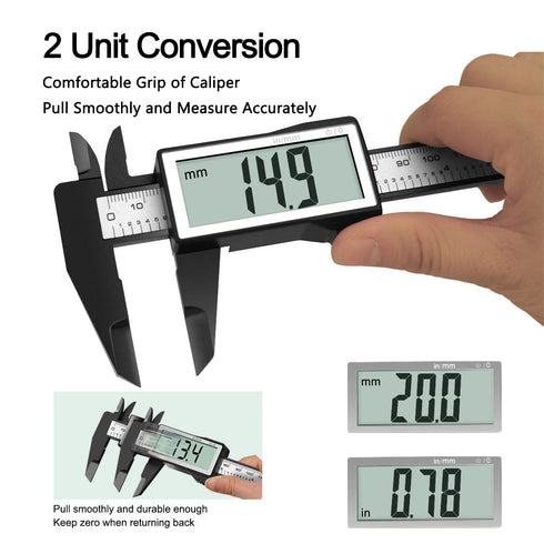 Kynup Digital Caliper with Large Screen, Caliper Measuring Tool, Micrometer Caliper Digital, Caliper Tool for Mechanics, Jewelers, Woodworkers, In...