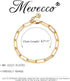 MEVECCO Dainty Oval Paper Clip Link Chain Bracelet Gold Chunky Radial Rolo Paperclip Link Bracelet 18K Gold Plated Delicate Wide Women Personalize...