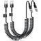 Coiled USB A to USB C Cable, 2 Pack, 3 FT, CarPlay and Android Auto Cable Compatible with iPhone 15, MacBook, Galaxy S23...