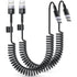 Coiled USB A to USB C Cable, 2 Pack, 3 FT, CarPlay and Android Auto Cable Compatible with iPhone 15, MacBook, Galaxy S23...